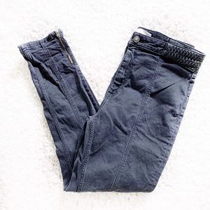 Zara Black Moto Zip Ankle Crop Jeans NWOT